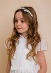 Little People Lace & Pearl Communion Hairband, White