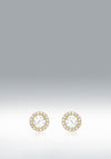 9 Carat Gold CZ Halo Stud Earrings, Gold