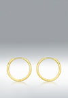 9 Carat Gold 14mm Huggie Earrings, Gold