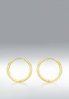 9 Carat Gold 14mm Huggie Earrings, Gold