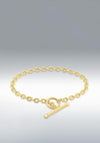 9 Carat Gold Oval Link T-Bar Bracelet, Gold