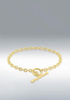 9 Carat Gold Oval Link T-Bar Bracelet, Gold