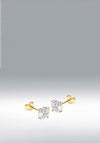 9 Carat Gold 7mm Round CZ Stud Earrings, Gold