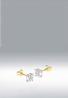 9 Carat Gold 7mm Round CZ Stud Earrings, Gold