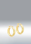 9 Carat Gold Sparkle Diamond Cut Hoop Earrings, Gold