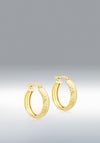 9 Carat Gold Sparkle Diamond Cut Hoop Earrings, Gold