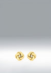 9 Carat Gold Tube Knot Stud Earrings, Gold