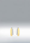 9 Carat Gold Two-Tone Tube Crossover Hoop Earrings, Gold & Silver