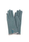 POM Button Detail Gloves, Teal