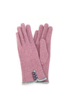 POM Button Detail Gloves, Pink