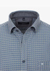 Casa Moda Short Sleeve Geo Print Shirt, Blue Multi