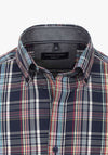 Casa Moda Short Sleeve Tartan Print Shirt, Navy Multi