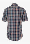 Casa Moda Short Sleeve Tartan Print Shirt, Navy Multi