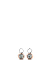 Ti Sento Black Round Stone Ear Charms, Silver