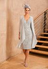 Veni Infantino Embellished Dress & Chiffon Jacket Outfit, Platinum
