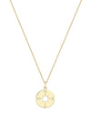 9 Carat Gold Cut Out Compass Disc Charm Necklace, Gold