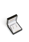 9 Carat Gold CZ Drop Pearl Earrings, Silver
