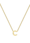 9 Carat Gold Initial C Necklace, Gold