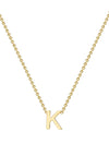 9 Carat Gold Initial K Necklace, Gold