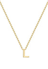 9 Carat Gold Initial L Necklace, Gold