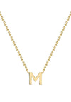 9 Carat Gold Initial M Necklace, Gold