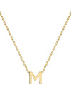9 Carat Gold Initial M Necklace, Gold