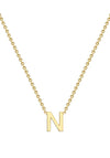 9 Carat Gold Initial N Necklace, Gold