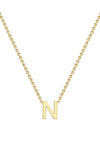 9 Carat Gold Initial N Necklace, Gold
