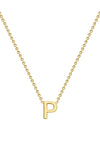 9 Carat Gold Initial P Necklace, Gold