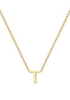 9 Carat Gold Initial T Necklace, Gold