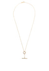 9 Carat Gold Circle T Bar Necklace, Gold