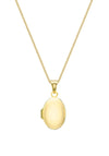 9 Carat Gold Plain Oval Small Locket Necklace, Gold