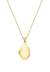 9 Carat Gold Plain Oval Small Locket Necklace, Gold