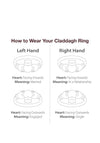 Gents Claddagh Sterling Silver Ring Size 13.5