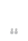 Absolute CZ Duo Drop Earrings, Silver