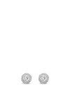 Absolute CZ Halo Earrings, Silver