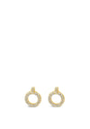 Absolute Diamante Circle Earrings, Gold