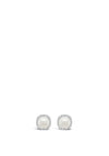 Absolute Diamante Pearl Earrings, Silver