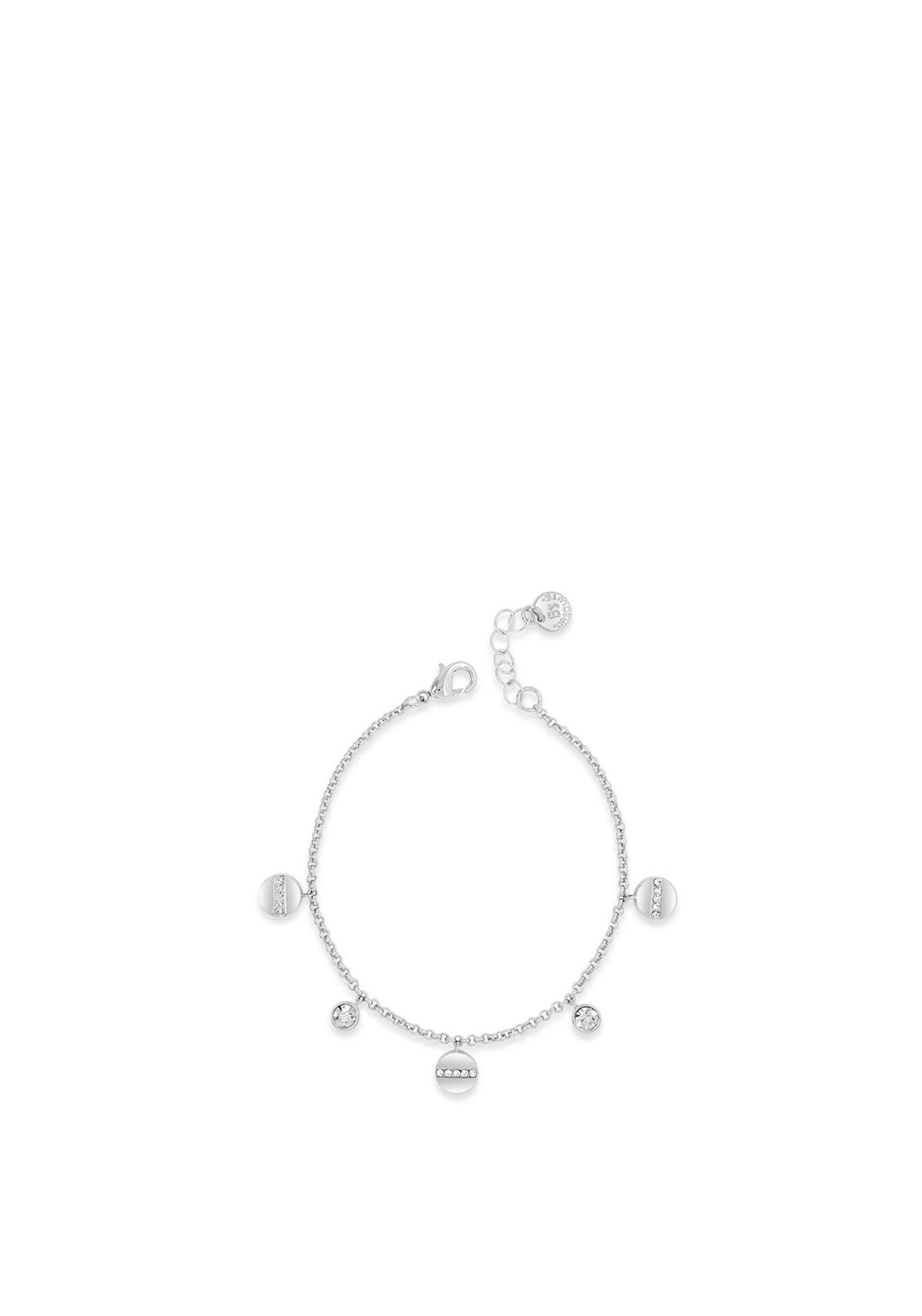 Absolute Pave Row Circles Bracelet, Silver