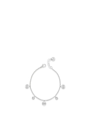 Absolute Pave Row Circles Bracelet, Silver