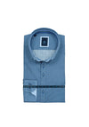 Andre Salerno Long Sleeve Micro Print Shirt, Navy