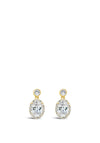 Absolute Clear Diamante Drop Stud Earrings, Gold