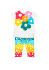 Agatha Ruiz De La Prada Girl Tee and Legging Set, White Multi