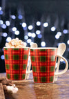 Aynsley Tartan Hot Chocolate Mug & Spoon Set of 2