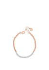 Absolute Two Tone CZ Beaded Bracelet, Rose Gold