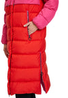 Betty Barclay Colour Block Long Puffer Coat, Pink & Red