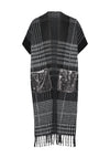 Betty Barclay One Size Long Knit Cape, Black & Grey