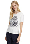 Betty Barclay Floral Outline Graphic T-Shirt, White & Navy