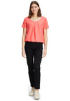 Betty Barclay Metallic Neckline Top, Coral
