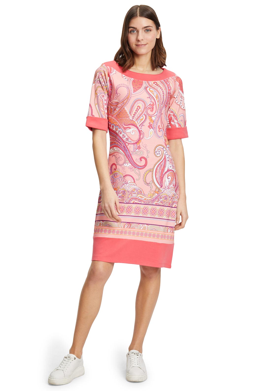Betty Barclay Paisley Print Shift Dress, Pink Multi - McElhinneys